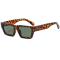 Retro square sunglasses with thick dark tortoiseshell frame and dark green lenses - Tortoiseshell Frame Dark Green Lens