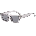 Retro square sunglasses in transparent grey frame and grey lenses with CE certification - Translucent Grey Frame Grey Lens