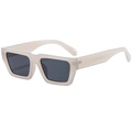 Lunettes de soleil carrées minimalistes beige translucide avec verres gris foncé - Monture Gris Gelée Verres Gris