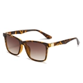 Fashionable square tortoiseshell sunglasses with brown gradient lenses and gold accents - Tortoiseshell Frame Tea Lens