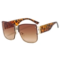 Chic oversized square sunglasses with brown gradient lenses and gold H metal accents - Tortoise Legs / Tea Lens