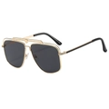 Occhiali da sole aviator alla moda con doppio ponte e montatura in metallo oro - Montatura Oro Nero Grigio