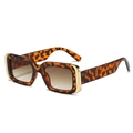Occhiali da sole rettangolari vintage tartarugati con dettagli in metallo dorato - Montatura Leopardata / Lenti Tè