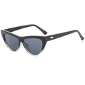Gafas de sol cat eye con montura bicolor negro y transparente y lentes grises - Marco Degradado Negro Lente Gris Completo