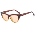 Gafas de sol cat eye con montura degradada en marrón y lentes de color naranja claro - Marco Degradado Té Lente Champán