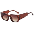 Occhiali da sole ambra geometrici oversize con lenti sfumate marroni e aste larghe trendy - Montatura Tè Marrone Lenti Tè