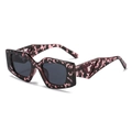 Fashionable square candy-colored sunglasses in pink purple tortoiseshell with triangle detail - Pink Tortoise Frame Grey Lens
