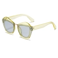 Modern cat-eye sunglasses with transparent yellow frames and grey-blue lenses - Green Frame Blue Lens