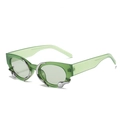 Gafas de sol cuadradas verdes trasparentes con garras metálicas plateadas de estilo hip-hop - Montura Verde Lente Gris