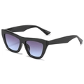 Cat eye sunglasses in black frame with blue-purple gradient lenses for women - Black Frame Grey Blue Lens