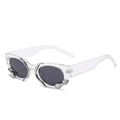 Y2K fashion sunglasses with clear frames and fluid silver metal snake decorations - Transparent Frame Gray Lens