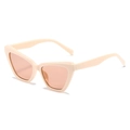 Lunettes de soleil œil de chat rétro avec monture rose crème et verres pêche - Monture Rose Beige Verres Champagne