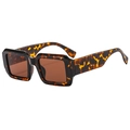 Retro square candy-colored sunglasses in tortoiseshell frame with brown lenses - Tortoiseshell Frame Tea Lens