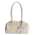 Sac bandoulière blanc cassé style bowling avec pendentif cheval pégase rose pour femme - Jaune avec Pendentif Nuage