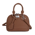 Dunkelbraune Retro Muscheltasche mit Lychee-Textur und verstellbarem Umhängeriemen - Braun
