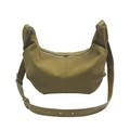 Borsa hobo verde oliva con trama a costine e tracolla regolabile per donna - Verde