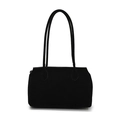 Borsa tote minimalista in pelle scamosciata nera con grande capacità per l'estate 2025 - Nero