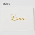 Minimalist white gift card with gold foil Love script and matching envelope - Type E-Love (With Envelope)