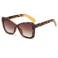 Occhiali da sole oversize cat-eye tartarugati con lenti marroni sfumate da donna di moda - Montatura Tartarugata Lente Tè
