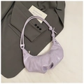 Lavender pleated patent leather hobo bag with knotted shoulder strap detail - No Pendant / Purple