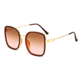 Lunettes de soleil carrées en métal avec verres dégradés et monture dorée - Monture Dorée Verres Thé Rose