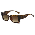 Modern square frame sunglasses in tortoiseshell texture with brown gradient lenses - Tortoiseshell Frame Tea Lens