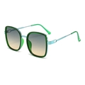 Lunettes de soleil carrées à monture en résine verte avec branches en métal et verres dégradés - Monture Verte Verres Vert Jaune