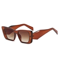 Gafas de sol cuadradas ámbar con patillas geométricas gruesas y lentes degradados modernos - Montura Té Marrón Lentes Té