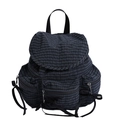 Sac à dos à carreaux gris foncé pour femme avec cordon de serrage et nœud en ruban noir - gris foncé