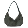 Minimalistische dunkelgrüne Hobo-Tasche mit matter Oberfläche und elegantem V-förmigem Design - Grün