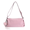 Pink casual minimalist crossbody pillow bag with adjustable strap and heart-shaped charm - Pink