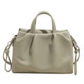 Elegante borsa a tracolla beige plissettata con manici e tracolla regolabile - Verde