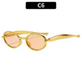 Lunettes de soleil ovales à double pont avec monture dorée et verres ambre clair - Monture Dorée Verres Champagne