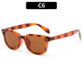 Lunettes de soleil carrées rétro écaille avec verres marrons et rivets métalliques - Monture Écaille de Tortue Verres Thé