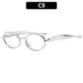 Lunettes de soleil ovales en métal argenté avec double pont et larges branches design - Monture Argentée Verres Transparents