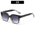 Y2K quadratische Sonnenbrille mit schwarz-transparentem Verlauf und lila Gläsern - Schwarz Gestreifte Rahmen Grau Verlaufs Linsen