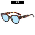 Occhiali da sole vintage tartarugati con lenti azzurre trasparenti, variante C8 - Montatura Tartarugata Lenti Blu
