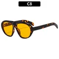 Lunettes de soleil punk surdimensionnées avec verres jaunes et monture écaille - Monture Écaille Verre Jaune (C8)