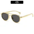 Children's retro aviator sunglasses with gold metal frame and dark grey lenses C5 - Gold Frame Grey Lens