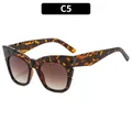 Retro cat eye sunglasses with leopard print frame and brown gradient lenses C5 - Tortoise Frame Tea Gradient Lens (C5)