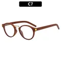 Y2K retro cat eye sunglasses in dark reddish wood grain finish with gold metal hinges - Wood Grain Frame Clear Lens (C7)