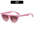 Pink translucent cat-eye sunglasses with brown gradient lenses for a vintage style - Jelly Pink Frame Pink Lens