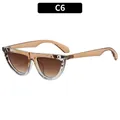 Retro cat-eye sunglasses with tortoiseshell resin frames and dark brown gradient lenses - Tea Tortoise Gradient Tea Lens