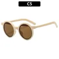 Lunettes de soleil rondes pour enfants avec monture blanc crème et verres teintés - Monture Blanc Cassé / Verres Thé