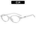 Y2K retro cat eye sunglasses in transparent frame with silver metal stud accents - Clear Frame Photochromic Lens