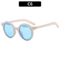 Lunettes de soleil rondes pour enfants en rose avec verres bleus, variante C6 - Gris Gelée Verres Bleus
