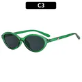 Y2K vintage cat eye sunglasses in transparent green frame with dark grey lenses - Translucent Green Frame Grey Lens
