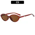 Y2K cat eye sunglasses with amber tortoiseshell frame and metal rivet details - Transparent Red Frame Tea Lens