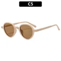 Retro round frame children sunglasses in beige with brown lenses and C5 variant code - Beige Frame Tea Lens(C5)