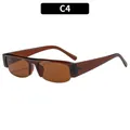 Retro vierkante zonnebril met halfmontuur in donkerbruin schildpadpatroon en glazen - C4-Thee Frame Thee Lenzen